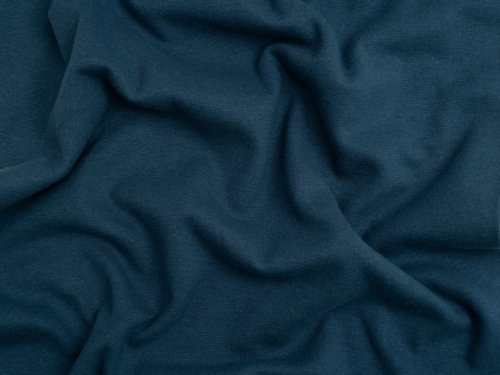 Minerva Core Range Tubular Ribbing Stretch Knit Fabric Steel Blue