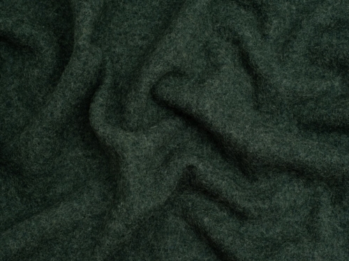 Minerva Core Range 100% Pure Boiled Wool Coating Fabric Melange Bottle Green
