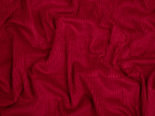 Minerva Core Range 6 Wale Stretch Woven Jumbo Cord Fabric Dark Red