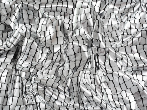 Minerva Core Range Metallic Activewear Lycra Four Way Stretch Knit Fabric Silver