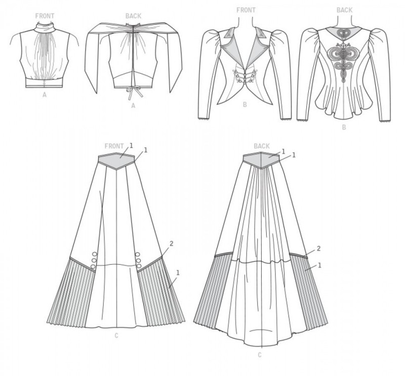 McCall's M6097 Patron Costume Victorien Miss - Tailles AA (34-40), Jupe à Train, Haut Corset, Couture Historique