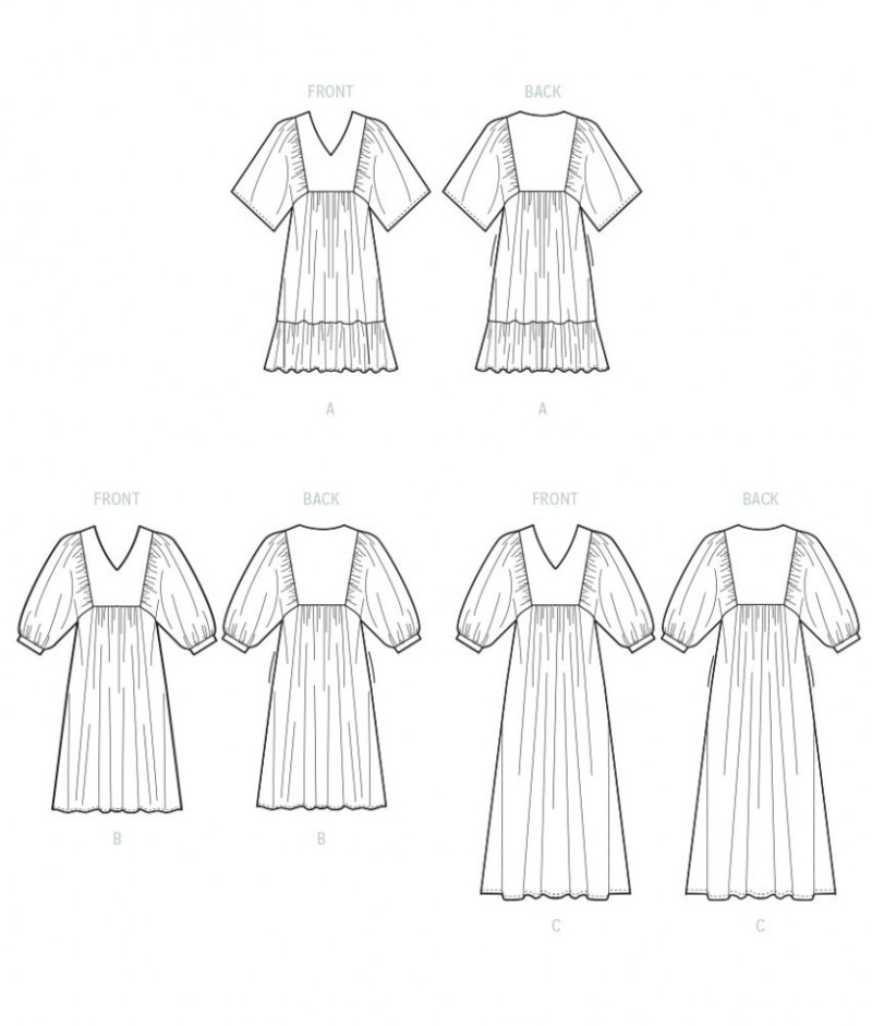 mccalls a line dress pattern M7599 (PDF) | Misses' Lined Fit-and Flare Dresses with Petticoat