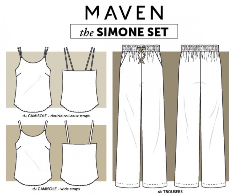 Maven Patterns Paper Sewing Pattern Simone Set | Minerva