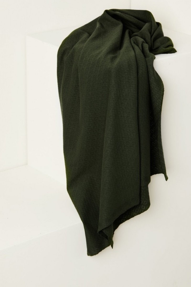 Mind The MAKER Gem Pointelle Jersey Stretch Knit Fabric Green