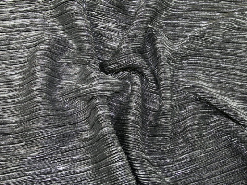Pleated Chiffon Plisse Fabric Black | Minerva