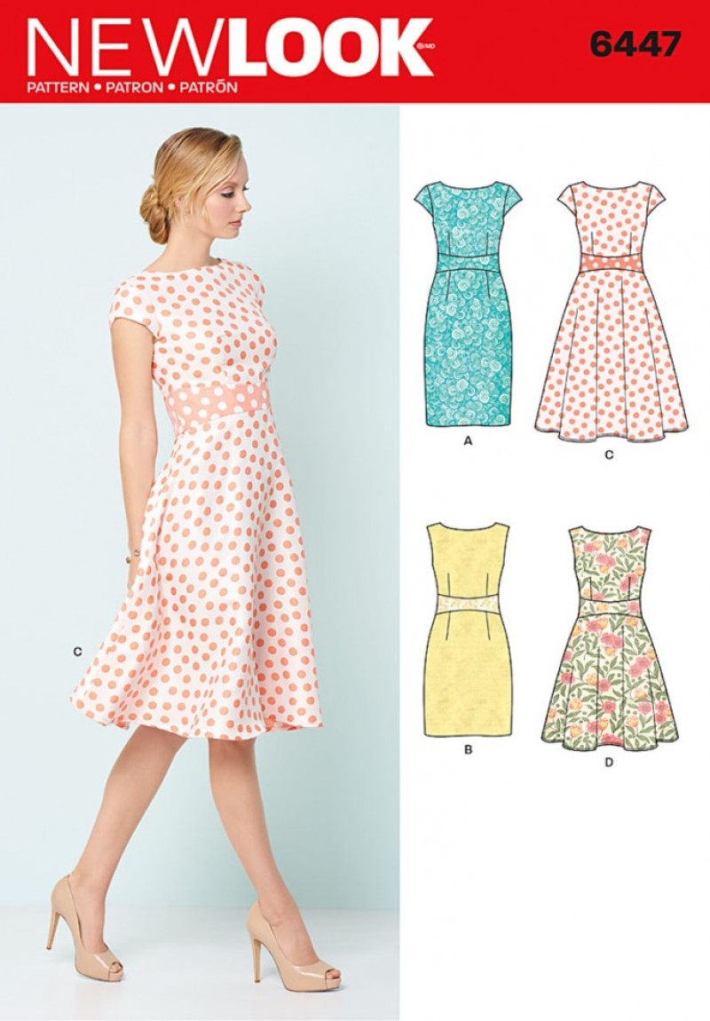 new look formal dress patterns Sewing Pattern 6447 knee length formal dress patterns