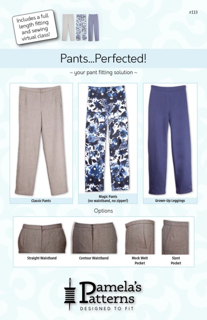 Pamelas Patterns Paper Sewing Pattern & Virtual Workshop Pants ...