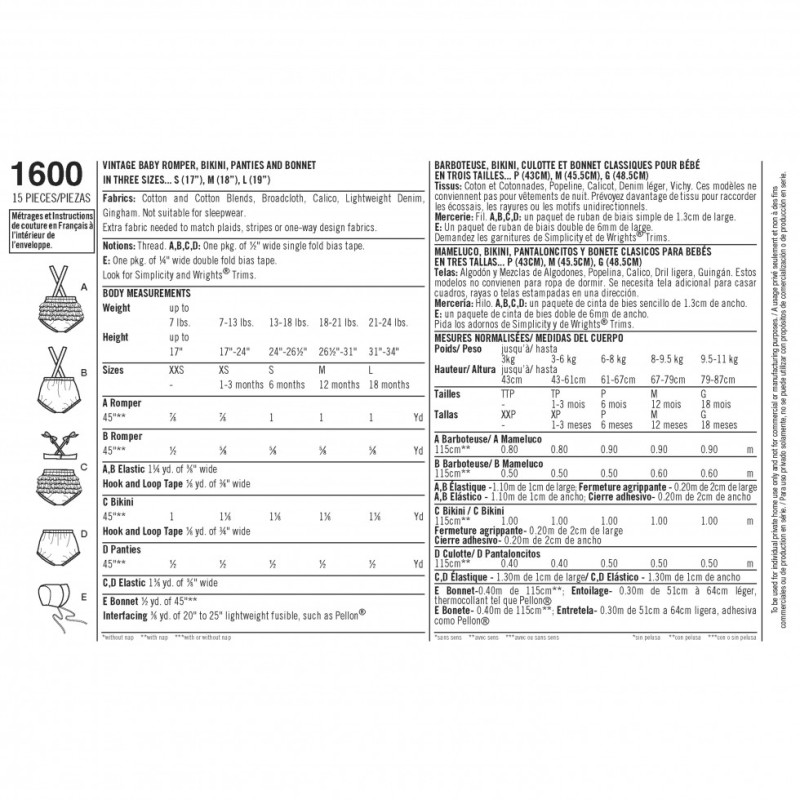 Simplicity Paper Sewing Pattern 1600 | Minerva