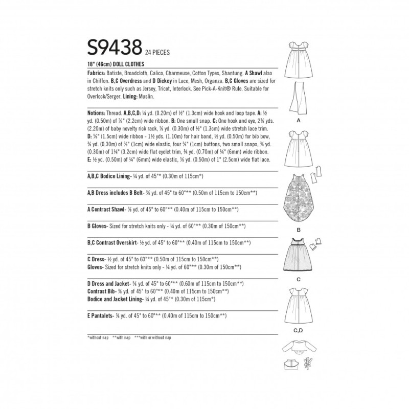 Simplicity Paper Sewing Pattern 9438 | Minerva