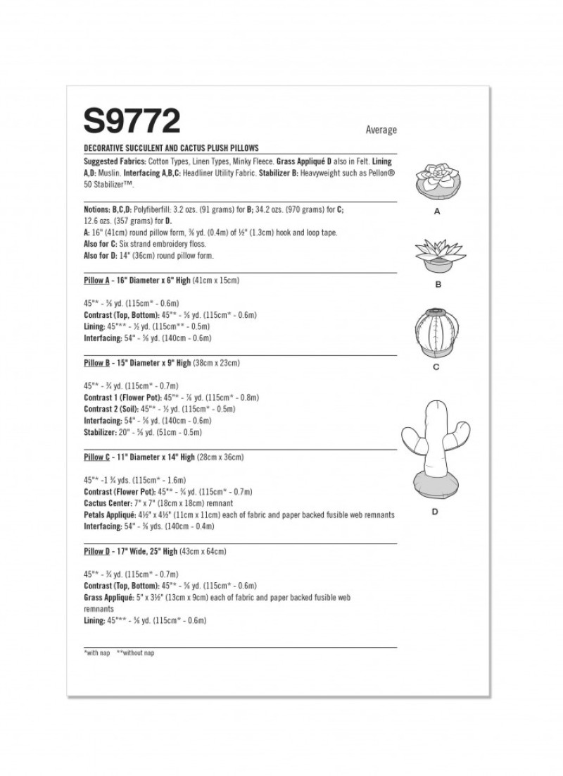 Simplicity Paper Sewing Pattern 9772 | Minerva