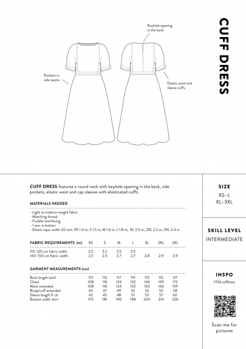 The Assembly Line Paper Sewing Pattern Cuff Dress | Minerva