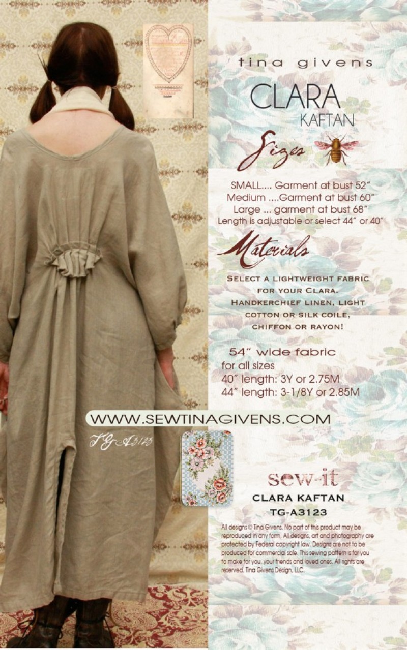 Sew Tina Givens Paper Sewing Pattern Clara Kaftan | Minerva