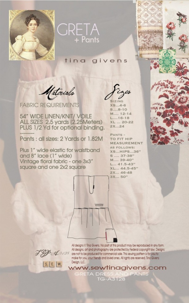 Sew Tina Givens Paper Sewing Pattern Greta Dress & Pants | Minerva