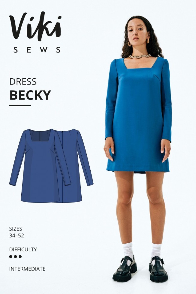 Vikisews Paper Sewing Pattern Becky Dress | Minerva