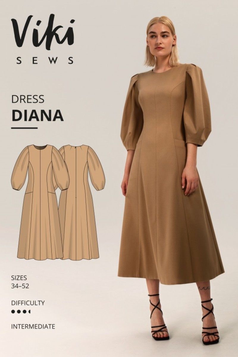 Vikisews Nadi Dress – Cartamodello Per Abito Donna, Taglie US 2-20 (EU 34-52), Livello Intermedio - 2