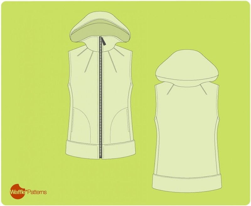 Wfp Pattern Waffle Patterns Paper Sewing Pattern Dropje Hooded Vest | Minerva