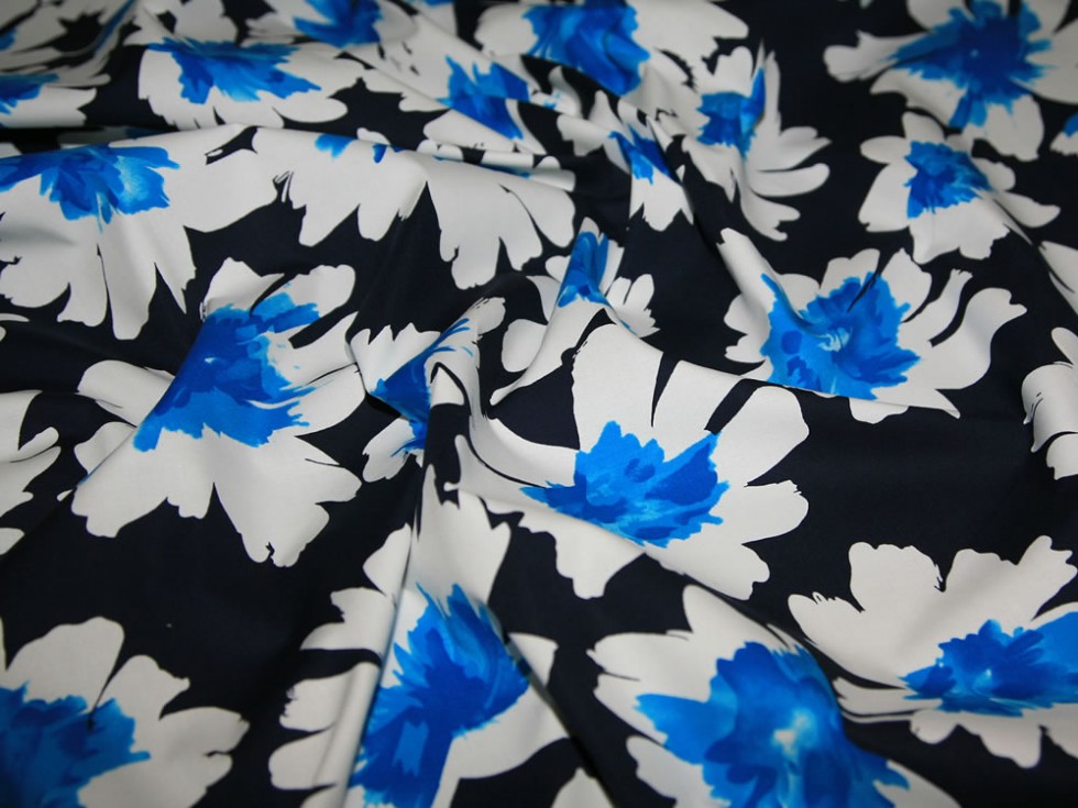Woven Stretch Cotton Sateen Fabric Turquoise | Minerva