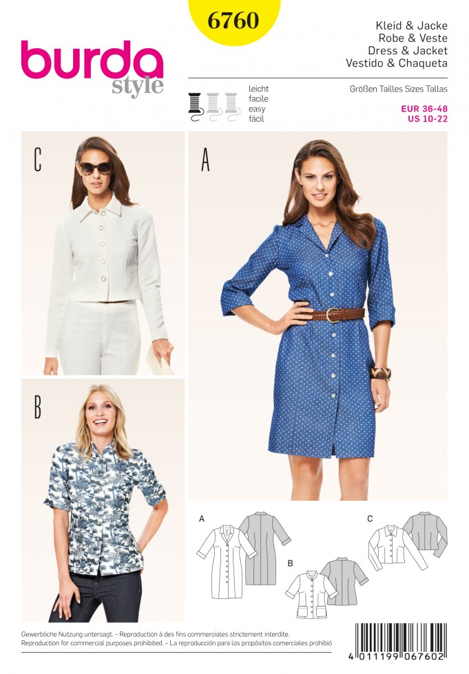 Burda Paper Sewing Pattern 6760 | Minerva
