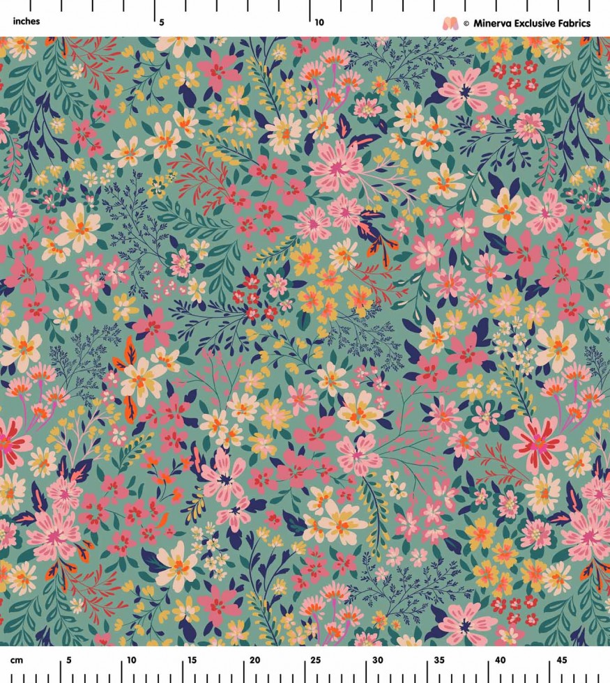 【激レア】 Fontaine Floral Uncut Sheet Giselle Floral - Sky Fabrics | Schumacher