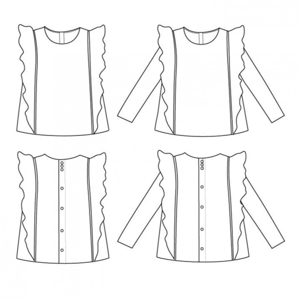 Ikatee Paper Sewing Pattern Kids Hibiscus Blouse | Minerva