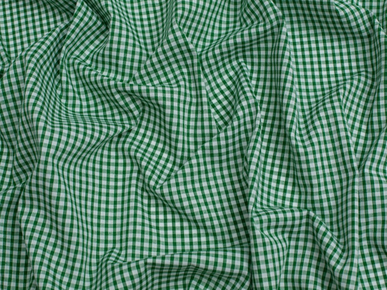 Minerva Core Range 1/8 inch Check Gingham Fabric Emerald Green