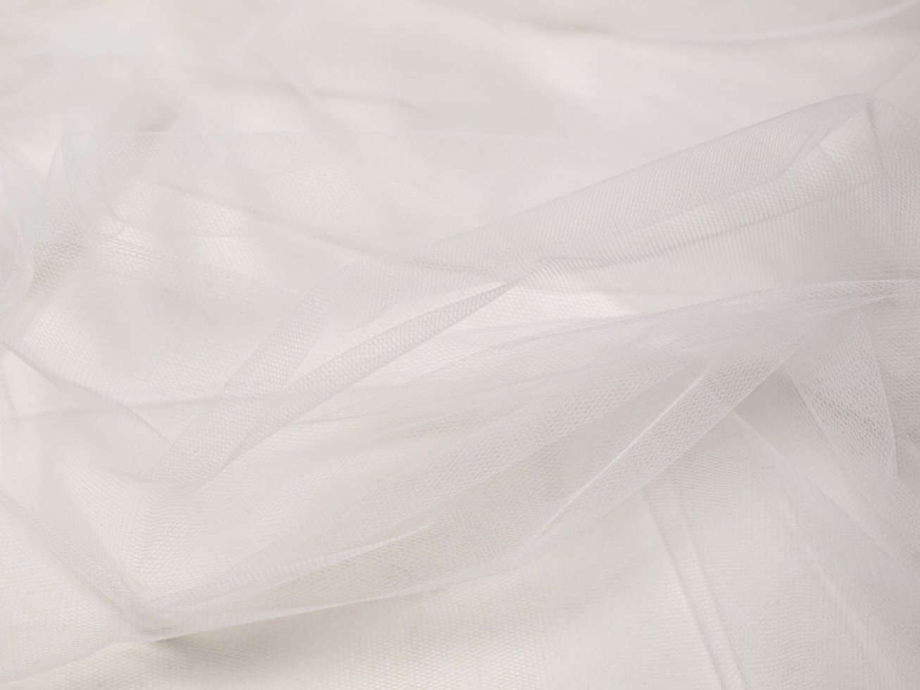 Minerva Core Range Soft Veiling Tulle Fabric Silk White