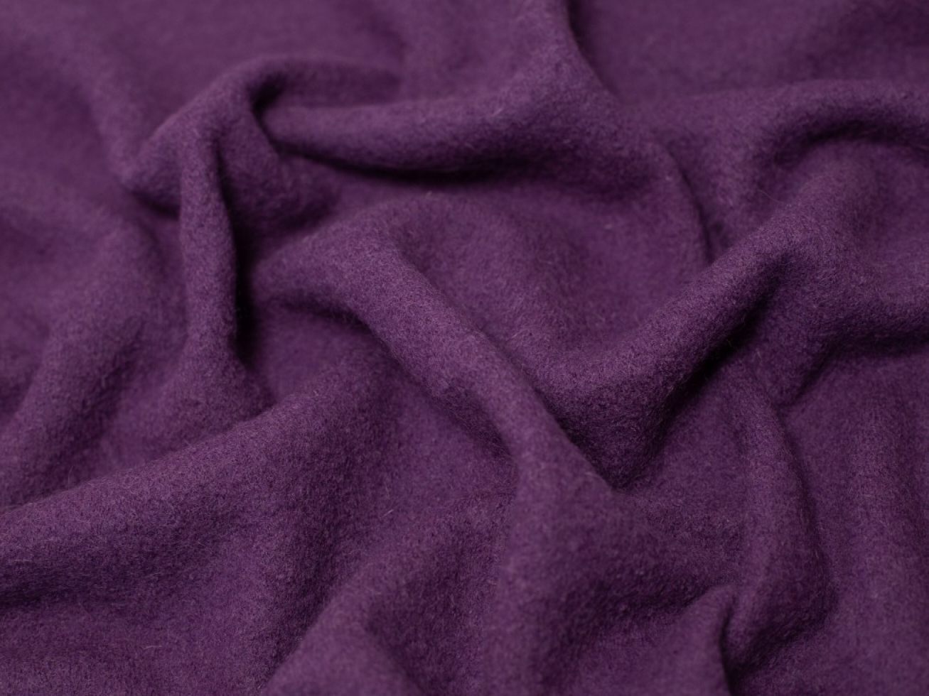 Minerva Core Range Heavy 100% Boiled Wool Coating Fabric Plum