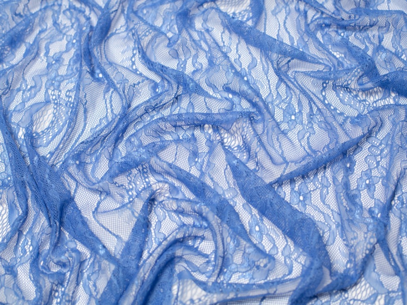 Fine Chantilly Lace Fabric Blue