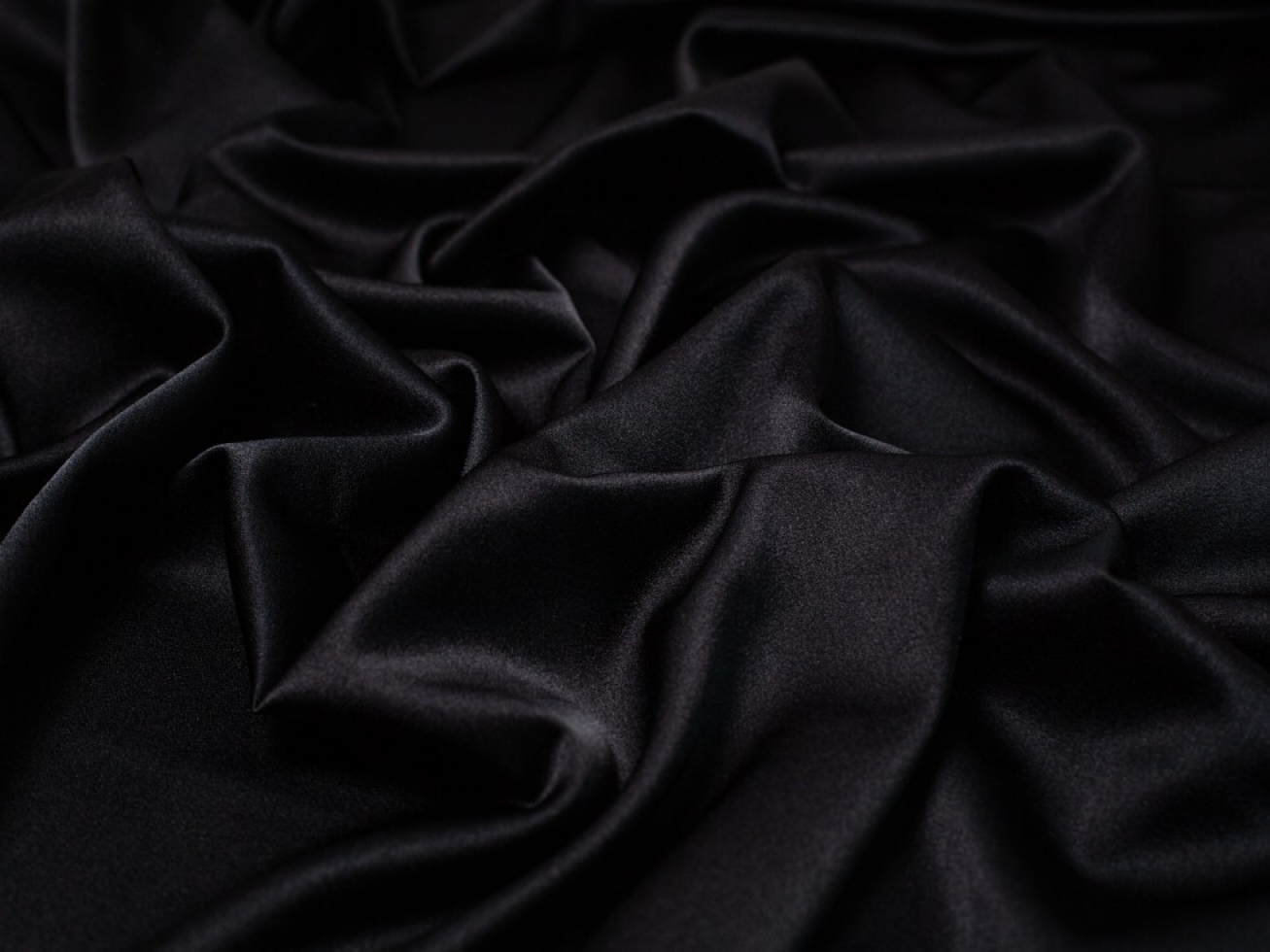 Minerva Core Range Prada Stretch Woven Satin Crepe Fabric Black