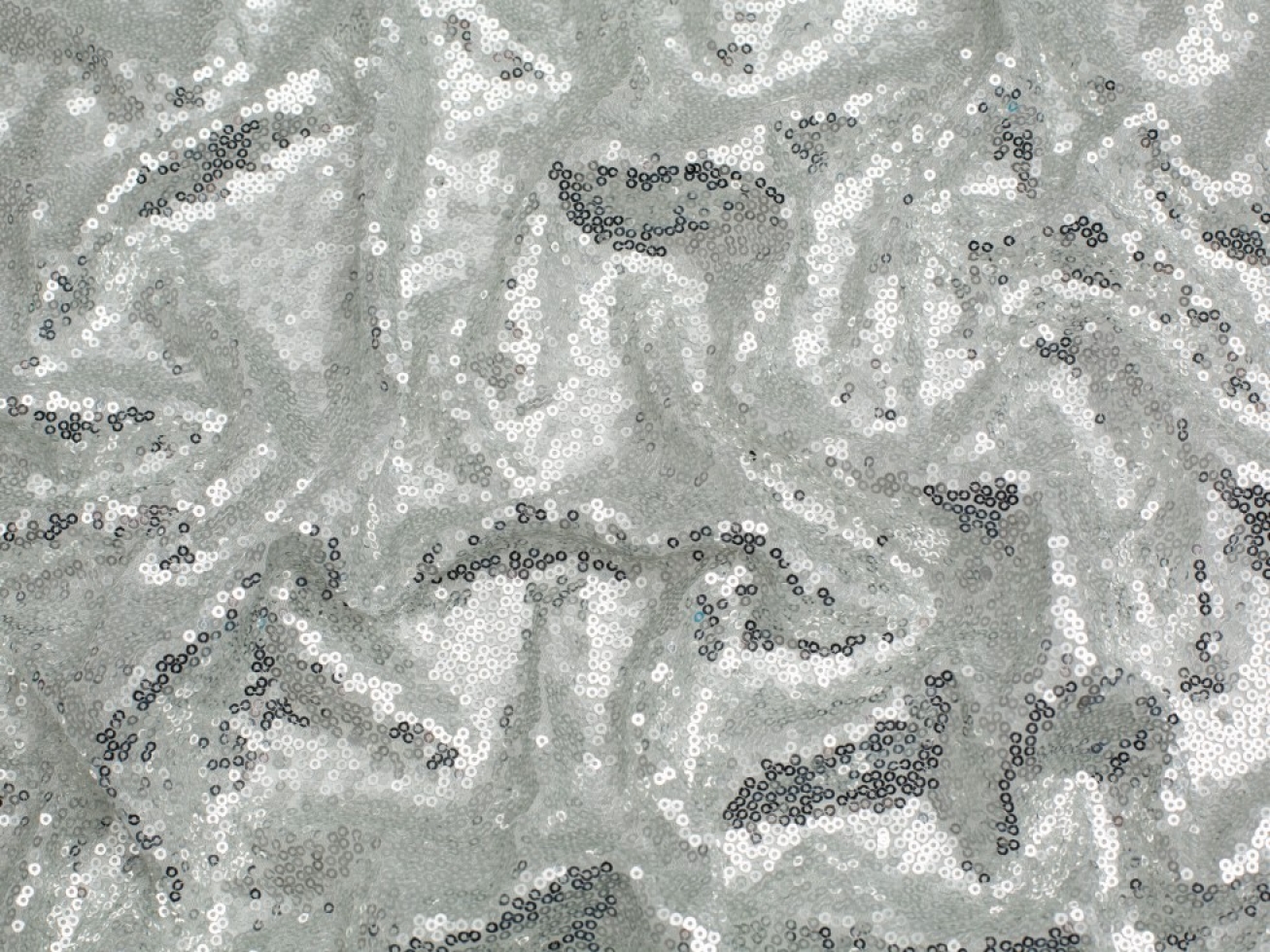 Minerva Core Range Sequin Mesh Fabric Silver