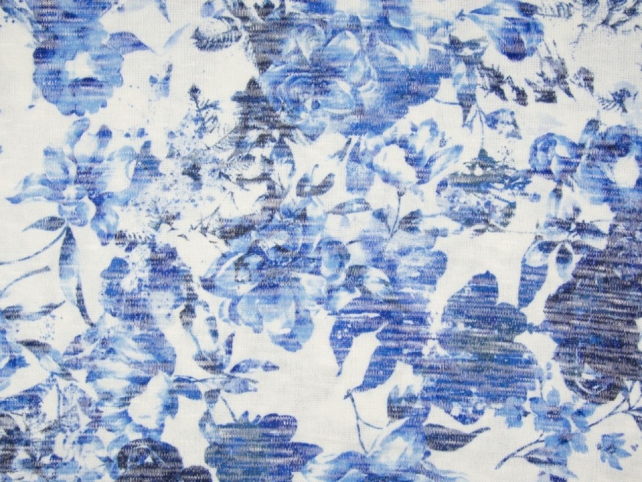 Deadstock Slub Sweater Knit Stretch Fabric Blue