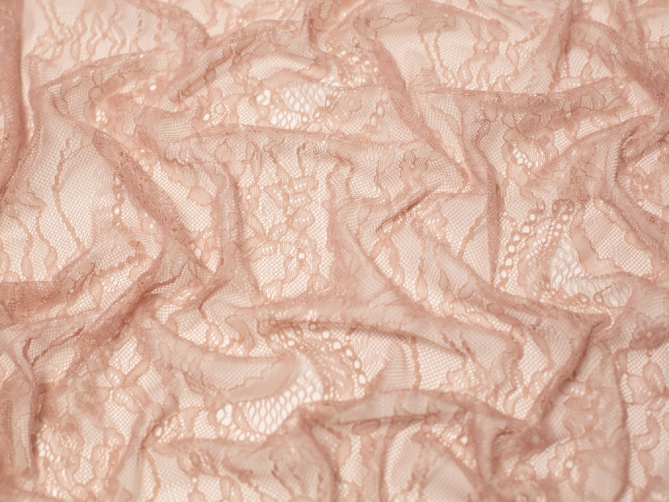 Fine Chantilly Lace Fabric Dusky Pink