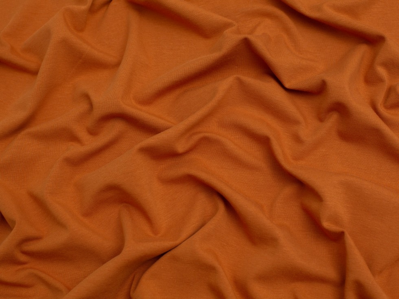 Minerva Core Range Organic Cotton Jersey Stretch Knit Fabric Rust