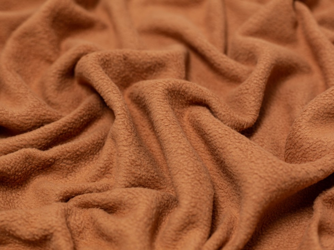 Minerva Core Range Sheepskin Cotton Fleece Fabric Ginger