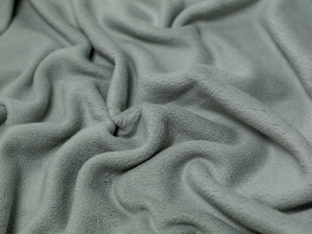 Minerva Core Range Sheepskin Cotton Fleece Fabric Dusky Green
