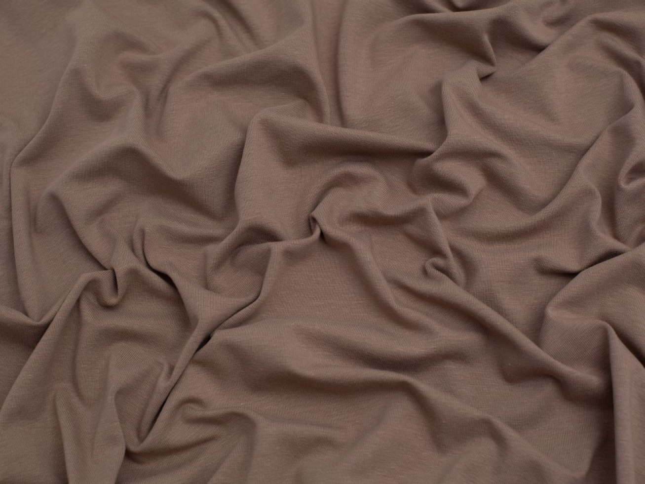 Minerva Core Range Organic Cotton Jersey Stretch Knit Fabric Taupe