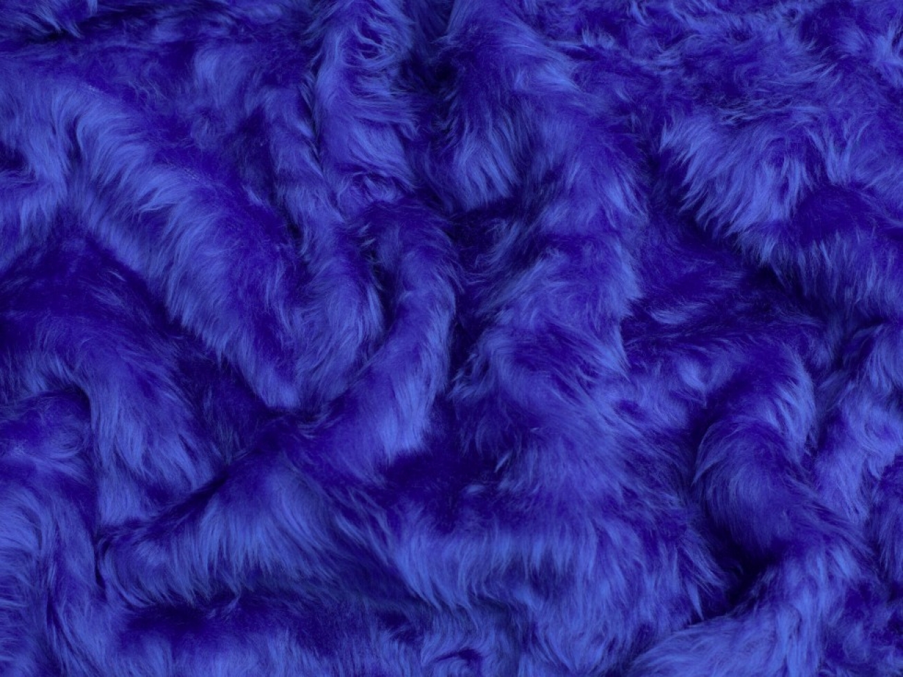 Minerva Core Range Short Pile Faux Fur Fabric Cobalt Blue
