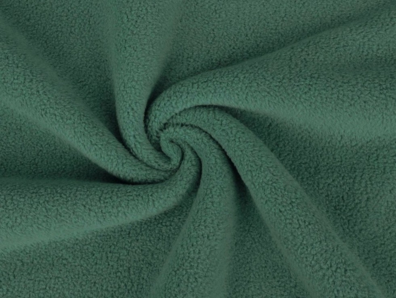 Minerva Core Range Sheepskin Cotton Fleece Fabric Forest Green