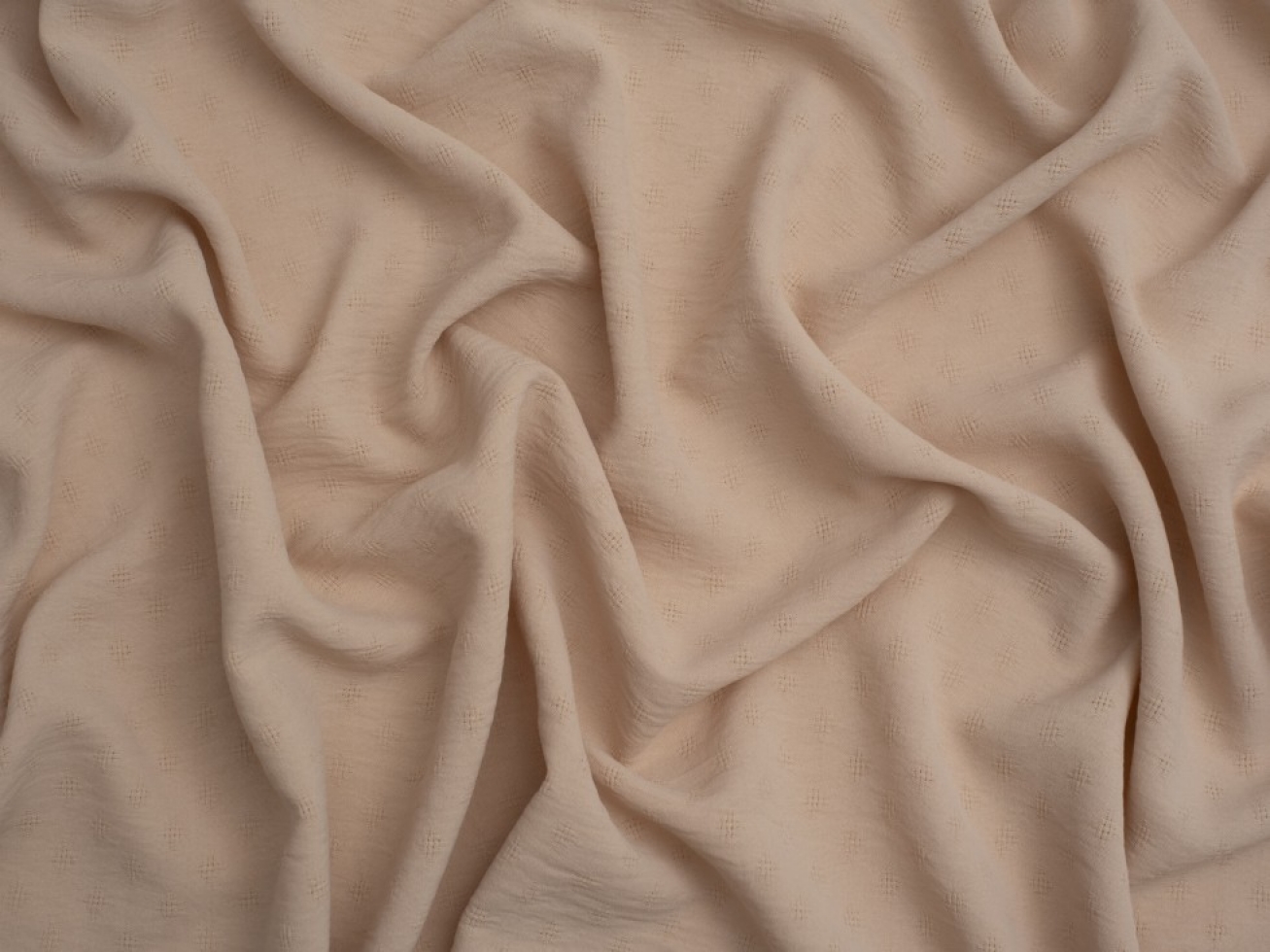 Minerva Core Range Dobby Ocean Washed Stretch Woven Crepe Fabric Stone