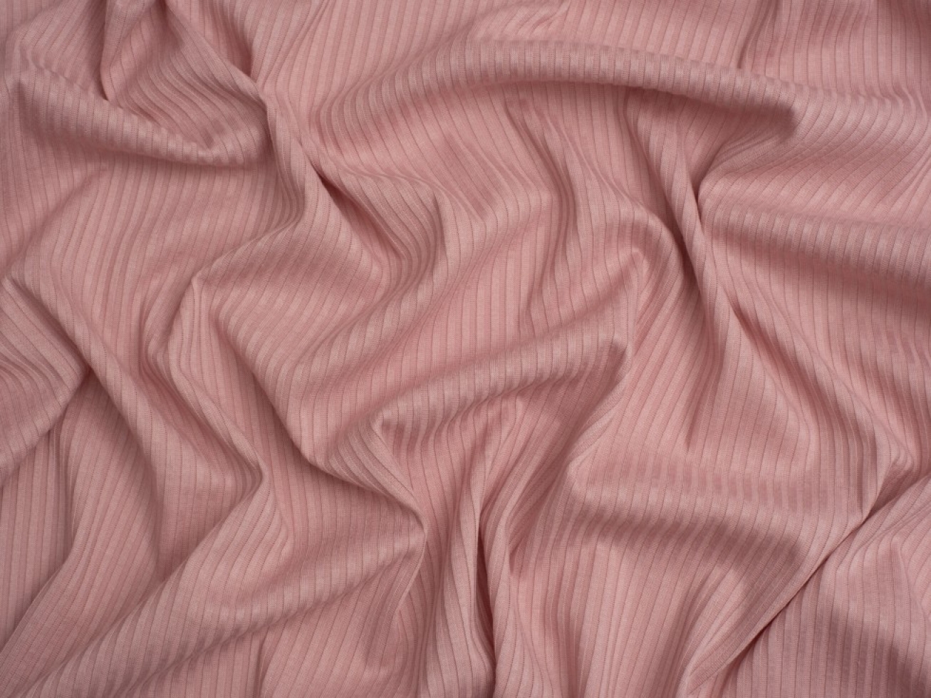 Minerva Core Range Narrow Viscose Rib Stretch Knit Fabric Dusty Pink