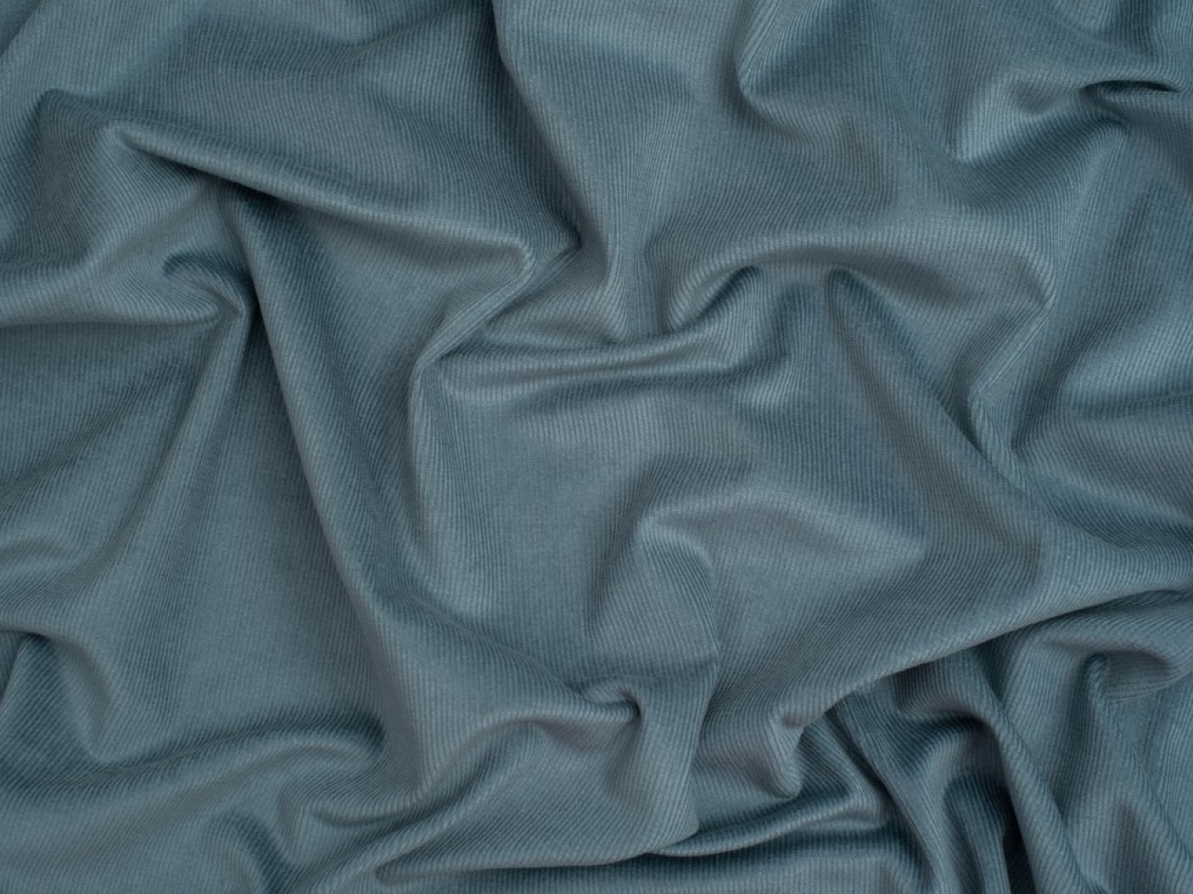 Minerva Core Range 16 Wale Stretch Woven Needlecord Fabric Indigo Blue