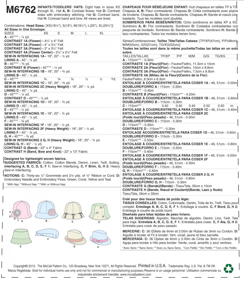 McCalls Paper Sewing Pattern 6762 | Minerva
