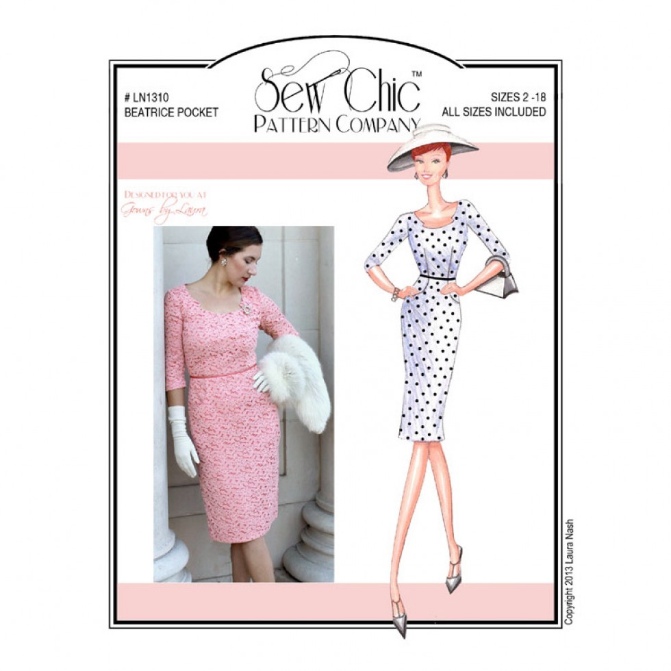 Sew Chic Paper Sewing Pattern Beatrice Pocket Dress | Minerva