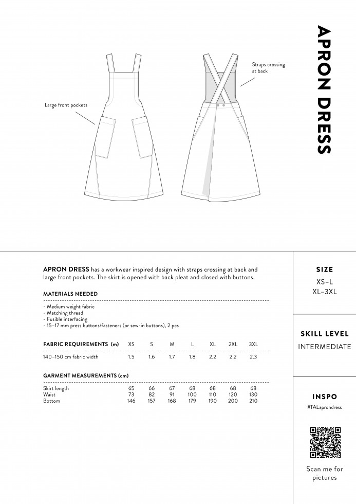 The Assembly Line Paper Sewing Pattern Apron Dress | Minerva