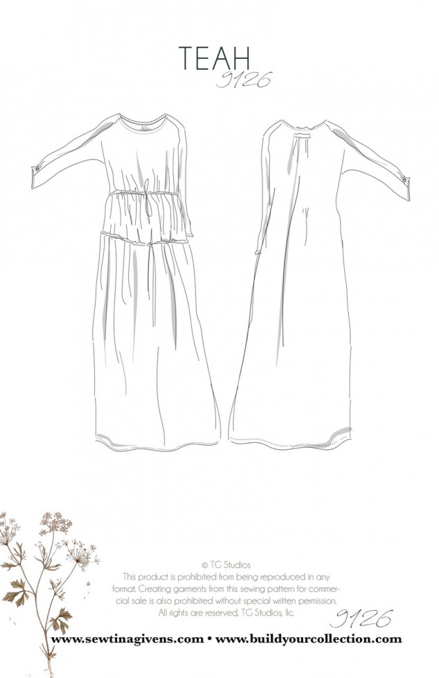 Sew Tina Givens Paper Sewing Pattern Teah Dress | Minerva
