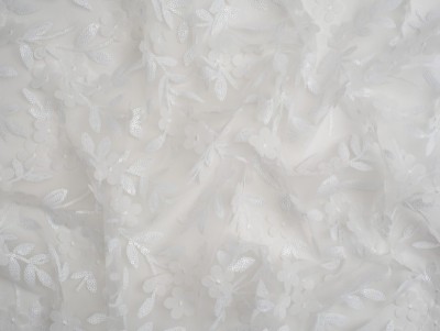 Minerva Core Range Joanne Glitter Tulle Net Fabric Ivory | Minerva