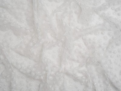 Minerva Core Range Joanne Glitter Tulle Net Fabric Ivory | Minerva