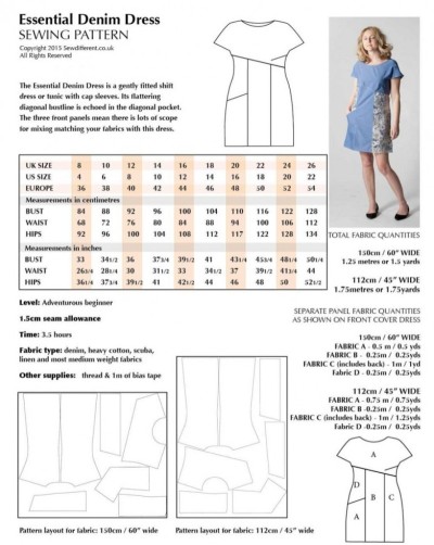 Sew Different Paper Sewing Pattern Essential Denim Dress | Minerva Sew Different Paper Sewing Pattern Essential Denim Dress | Minerva